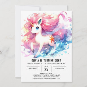 Invitación Feliz cumpleaños de caballos editable