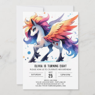 Invitación Feliz cumpleaños de caballos editable