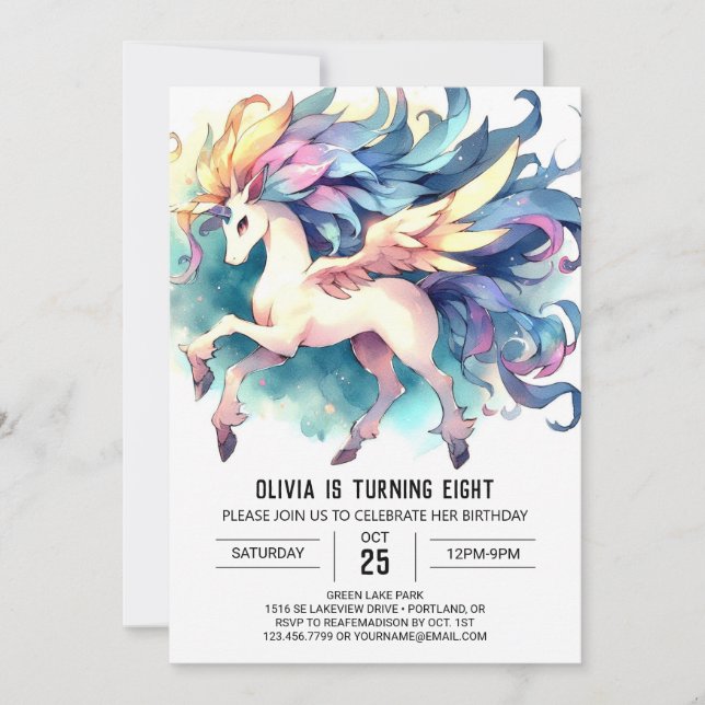 Invitación Feliz cumpleaños de caballos en línea (Anverso)