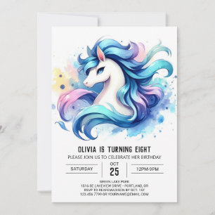 Invitación Feliz cumpleaños de caballos para niños