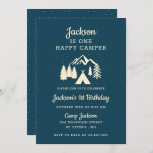 Invitación Feliz cumpleaños de Camper Camping