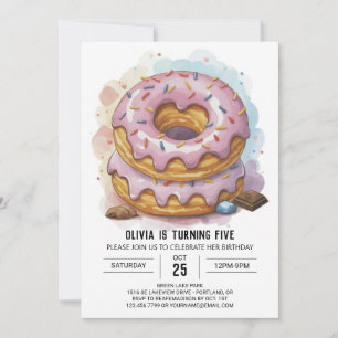 Invitación Feliz cumpleaños de donuts de chocolate