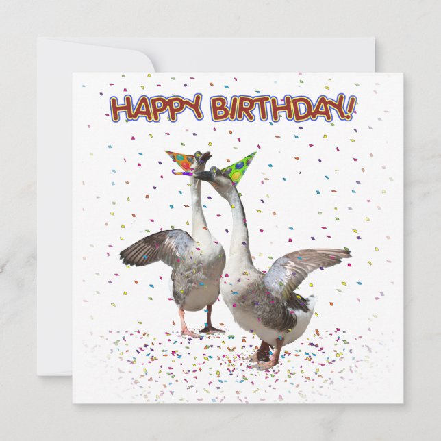 Invitación ¡Feliz cumpleaños! De Fiesta Geese (Anverso)
