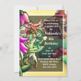 Invitación Feliz cumpleaños de hadas africanas