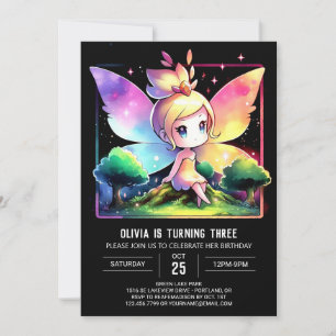 Invitación Feliz cumpleaños de hadas pequeñas