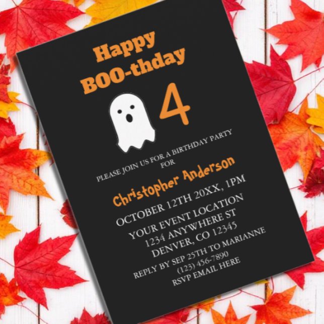 Invitación Feliz cumpleaños de Halloween de BOO-thday (Subido por el creador)