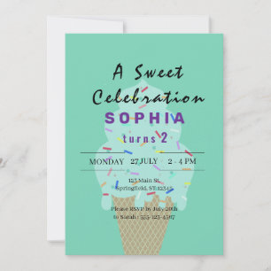 Invitación Feliz Cumpleaños de Helado Dulce