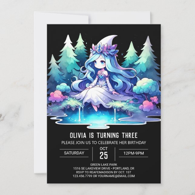 Invitación Feliz cumpleaños de la princesa Boho (Anverso)