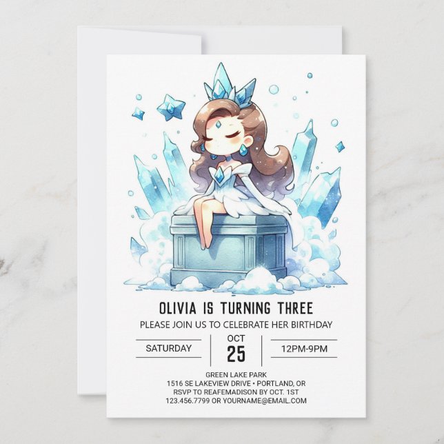 Invitación Feliz cumpleaños de la princesa Castle (Anverso)