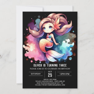 Invitación Feliz cumpleaños de la sirena