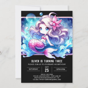 Invitación Feliz cumpleaños de la sirena
