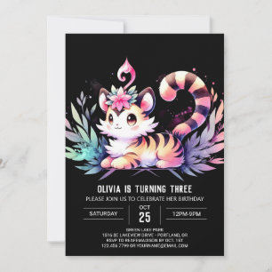 Invitación Feliz cumpleaños de los tigres del castillo