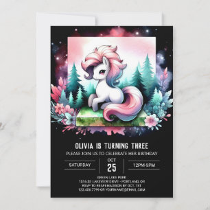 Invitación Feliz cumpleaños de pequeño caballo