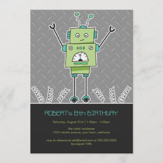 Invitación Feliz cumpleaños de Robot y Springs a Fiesta