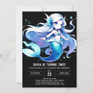Invitación Feliz cumpleaños de sirena encantada