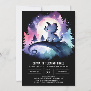 Invitación Feliz cumpleaños de Triceratops impreso