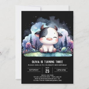 Invitación Feliz cumpleaños de vacas infantiles