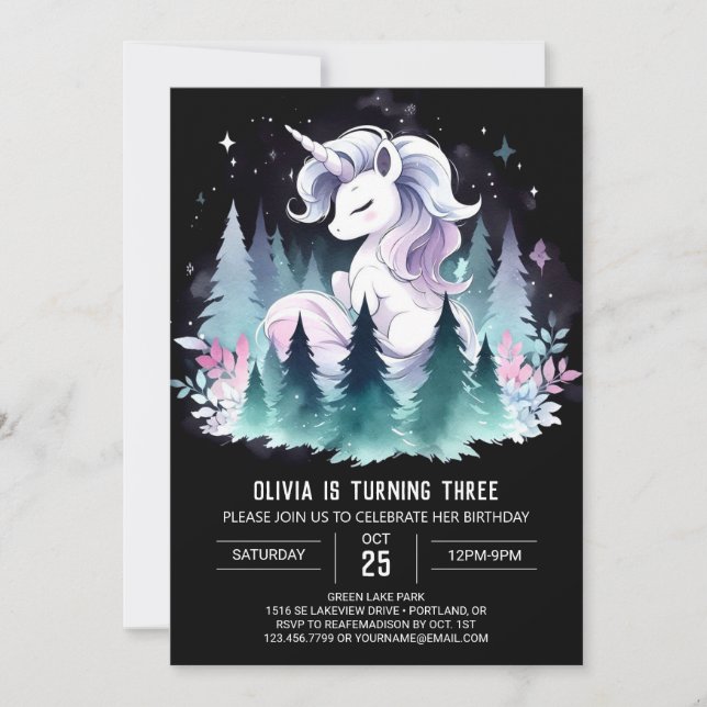 Invitación Feliz cumpleaños del caballo Personalizado (Anverso)