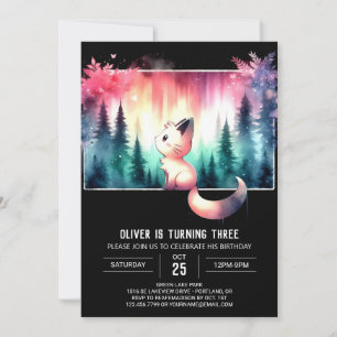 Invitación Feliz cumpleaños del gato Boho