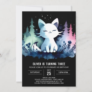Invitación Feliz cumpleaños del gato Pastel