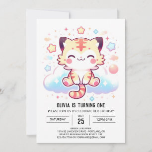 Invitación Feliz cumpleaños del tigre adorable