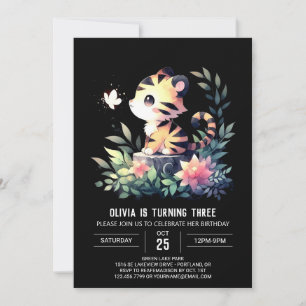 Invitación Feliz cumpleaños del tigre Minimalista