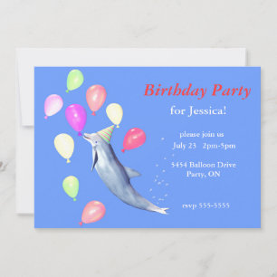Invitación Feliz cumpleaños delfín