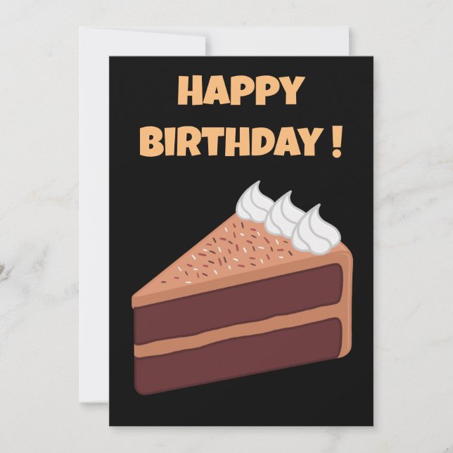 Invitación Feliz cumpleaños delicioso pastel de chocolate (Anverso)