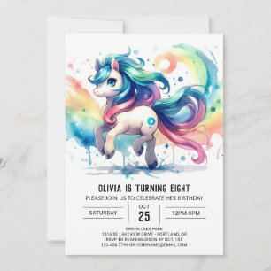 Invitación Feliz cumpleaños digital de caballos