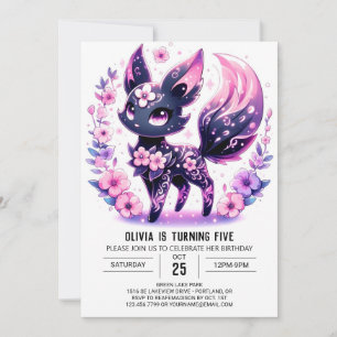 Invitación Feliz cumpleaños digital moderno en Fox