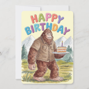 Invitación Feliz Cumpleaños Divertido BigFoot Sasquatch