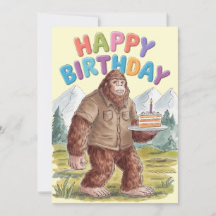 Invitación Feliz Cumpleaños Divertido BigFoot Sasquatch