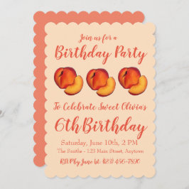 Invitación Feliz cumpleaños, dulce Georgia Peach Peaches
