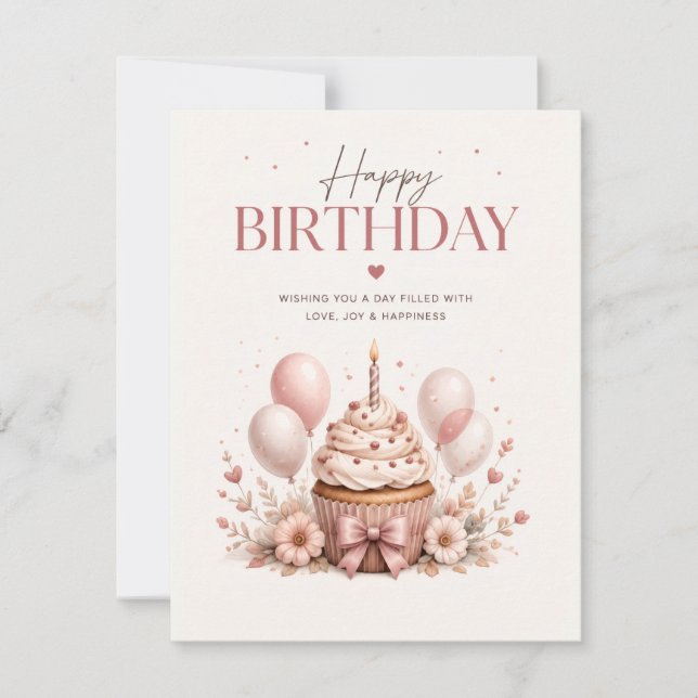 Invitación Feliz Cumpleaños Elegante (Anverso)