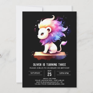Invitación Feliz cumpleaños elegante de león