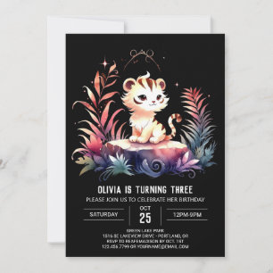 Invitación Feliz cumpleaños elegante del tigre