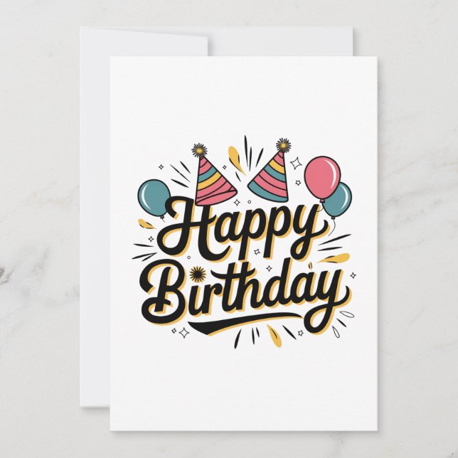 Invitación Feliz cumpleaños festivo (Anverso)