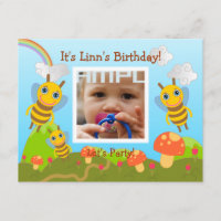 Feliz cumpleaños Fiesta con abejas amigables