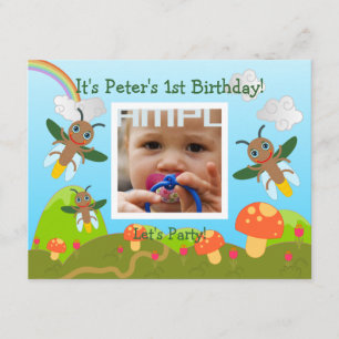 Invitación Feliz cumpleaños Fiesta con luciérnaga