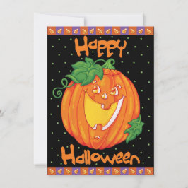 Invitación Feliz cumpleaños fiesta de Halloween Ríe Calabaza