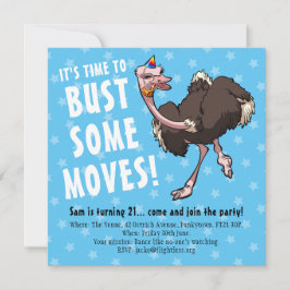 Invitación Feliz cumpleaños Fiesta Ostrich Personalizado bail