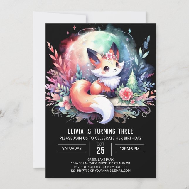 Invitación Feliz cumpleaños Fox digital (Anverso)