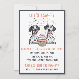 Invitación Feliz cumpleaños Gran pastel de dane para perros