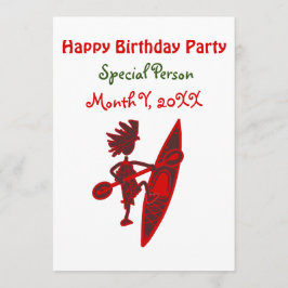 Invitación Feliz cumpleaños Kayaker Virtual