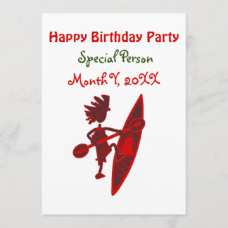 Invitación Feliz cumpleaños Kayaker Virtual