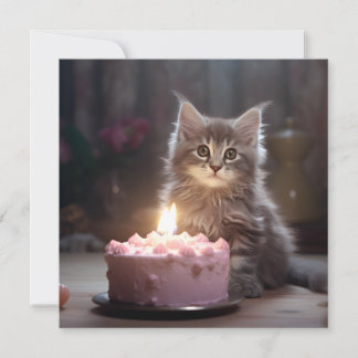 Invitación Feliz cumpleaños Kitten