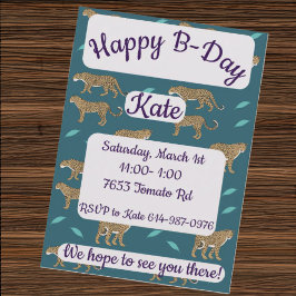 Invitación Feliz cumpleaños leopardos