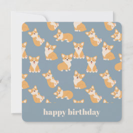 Invitación Feliz cumpleaños lindo patrón de corgi para amante