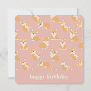 Invitación Feliz cumpleaños lindo patrón de corgi para amante