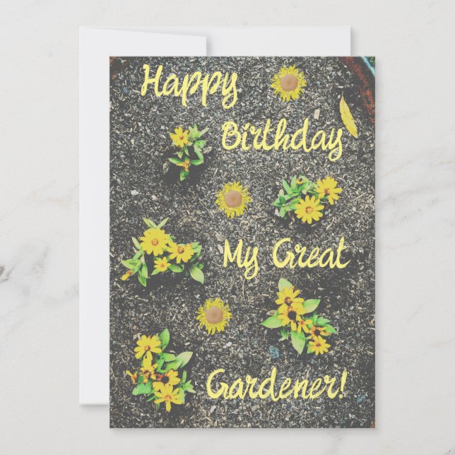 Invitación ¡Feliz cumpleaños, mi gran jardinero! (Anverso)